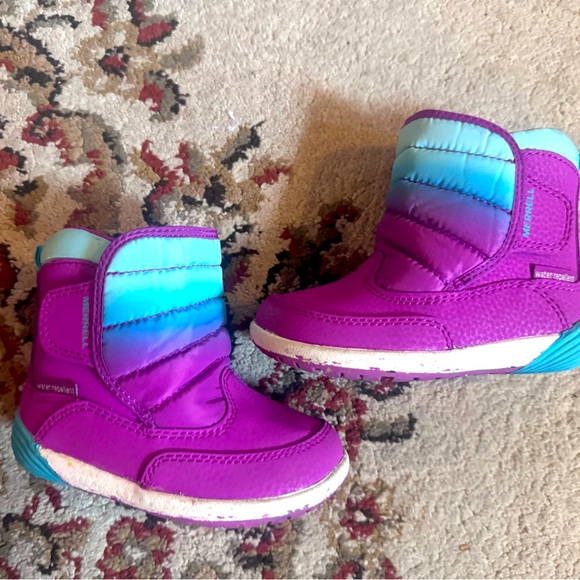 Merrell Girls Toddler Winter Boots 6.5M Pink/Blue/Purple Water Resistant COMFY - Picture 5 of 6